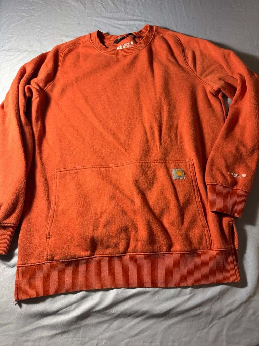 Carhartt Force Relaxed Fit Lightweight Crewneck Sweatshirt, Orange, Size M